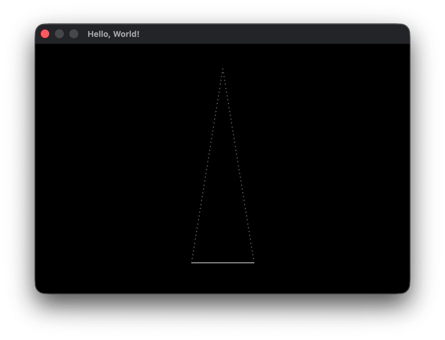 Triangle showing gaps in vertical edges