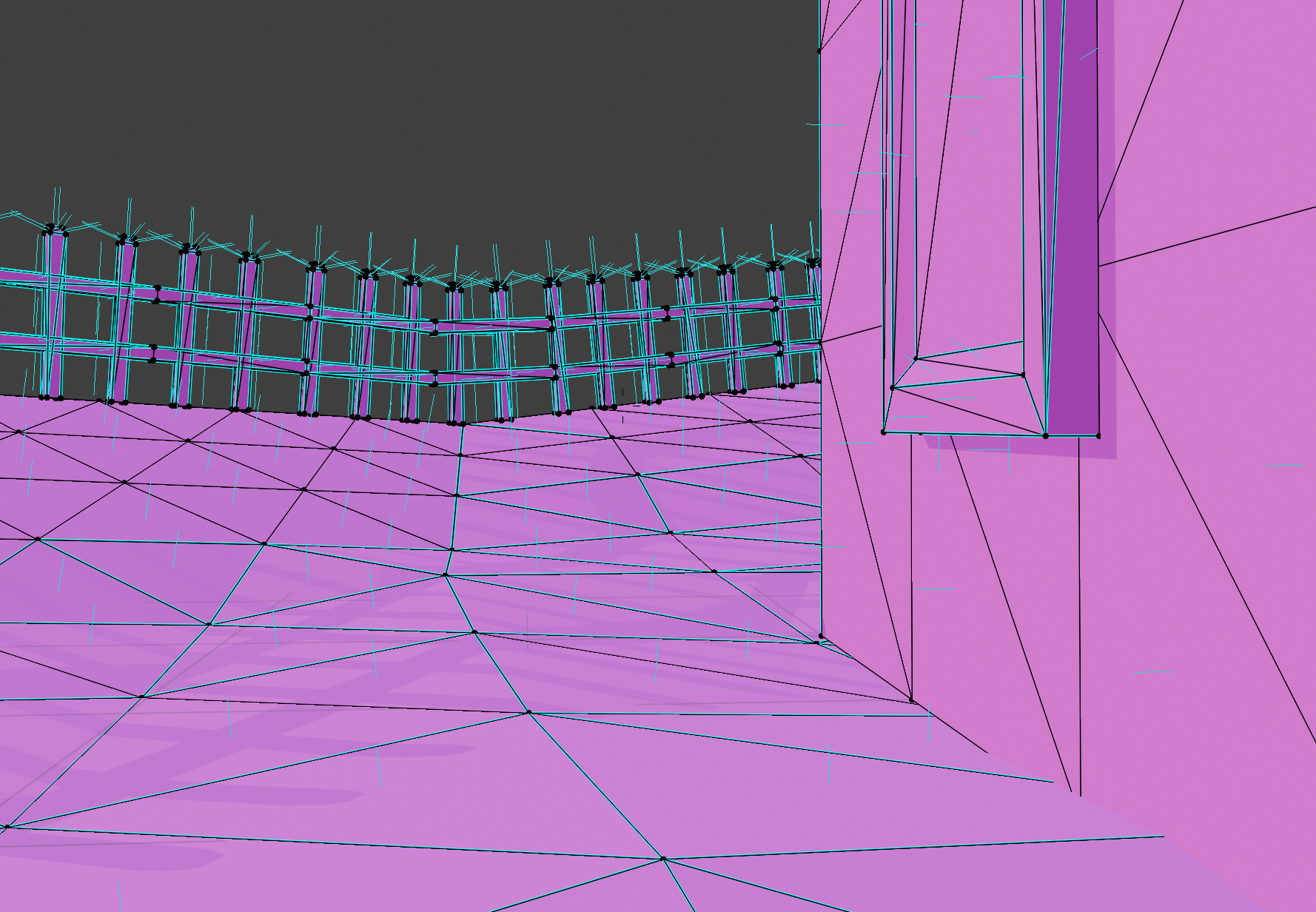 Blender Scene With Surface Normals Shown